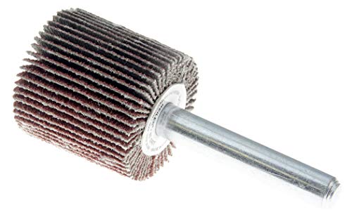 Weiler 30722 1" x 1" x 120AO Wolverine Coated Abrasive Flap Wheel, 1/4" Stem (Pack of 10), Red 1" Dia 120 Grit