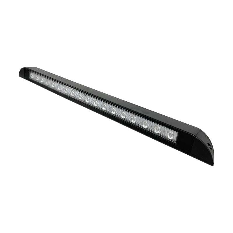 20 Inch RV LED Awning Porch Light Fixture, Down Angle Flood Beam Exterior Lights 6000K Cool White Low Current Draw 12V/24V DC, Plastic Housing Black Finish, for Camper Truck Trailer, 2 Pack 20 Inch Black Finish