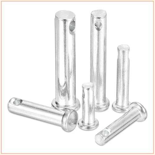 uxcell 25Pcs 3/8" x1-1/2 Single Hole Clevis Pins, Carbon Steel Flat Head Single Hole Clevis Pins for Mechanics Repair, Furniture Installation, Industrial Equipment, DIY (Silver) 3/8"x1-1/2" 25