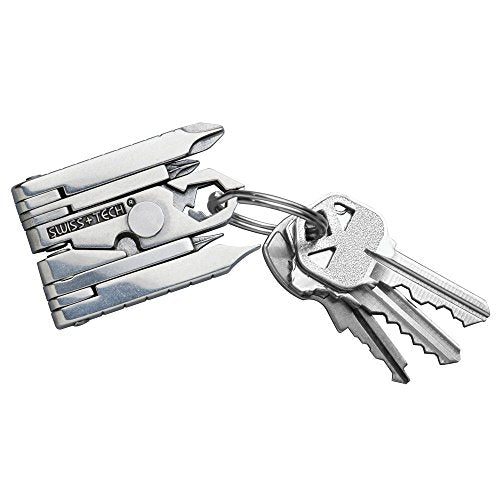 SWISS+TECH ST53100 Stainless Steel 19-in-1 Key Chain Multi Tool, Polished Finish (Single Pack) single pack