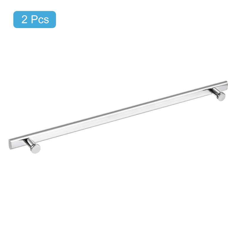 uxcell 2 Pcs Shower Door Handle, 600mm Hole Center Shower Glass Door Pull Towel Bar 304 Stainless Steel Door Knob, Silver