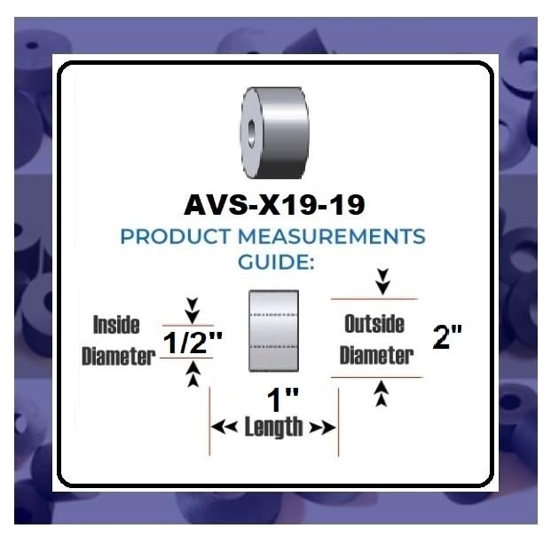 4-Pack - Made in USA - Premium Quality Multi-Purpose Rubber Spacer, 2" OD x 1/2" ID x 1" Thick (AVS-X19-19), for Home-Industrial-Automotive-Marine & More! Buy The Best!