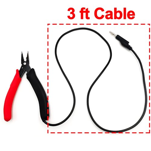 grounded pliers for permanent jewelry, Precise Control Unleash Unrivaled Precision for Fine Chain Welding, 3ft Cable Secure Connection, Red