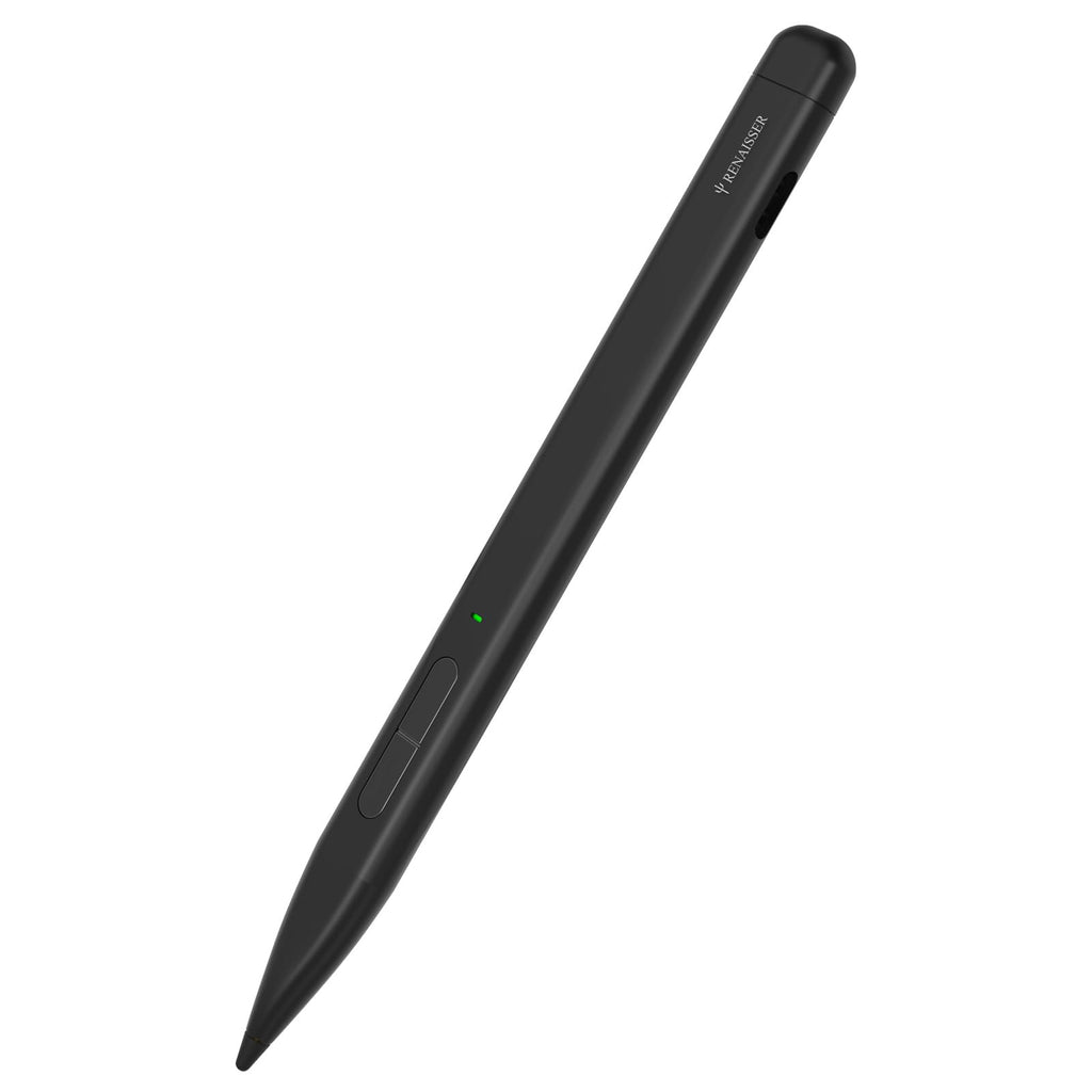 RENAISSER Slim Pen 2 Made for Copilot+ PC Surface Pro 11, Made in Taiwan, Screen-Paper Dual-use Pen Tip, 4096 Pressure of Sensitivity, MPP 2.0, Bluetooth Shortcuts