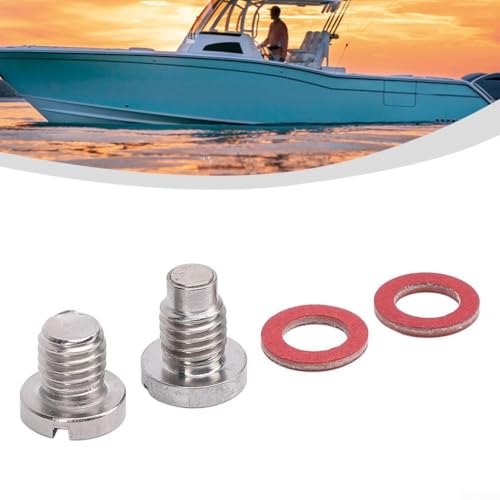 Marine Lower Unit Drain-Plug Screw & Gasket Kit Fit For Yama-ha Outboard 5HP 6HP 8HP 9.9HP 15HP 90HP 115-300HP,Straight Screw-Plug Set,Replaces OEM# 90340-08M04-00/90340-08002-00/90340-08014-00