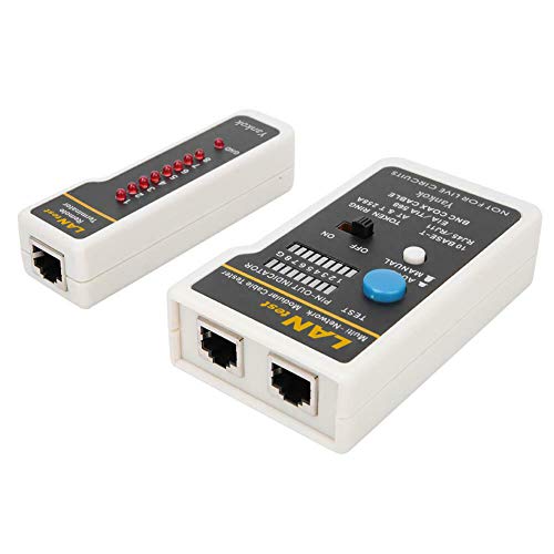 Yankok LANtest Multi-Network Modular Cable Tester Kit for Cat5/5e Cat6, Coaxial, RJ45 RJ11, TIA-568A/568B, Token Ring and Telephone Cables RJ45 & COAX (Black)