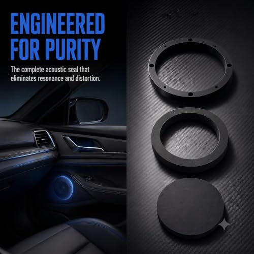 4Pcs 6.5 Speaker Foam Rings and 4Pcs 6.5 Inch Speaker Spacer Kit - High Rebound Polyurethane Bass Blocker Kit for Auto Audio Upgrade: Fits 6-6.5