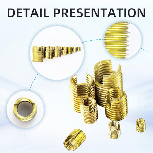 50Pcs Self Tapping Thread Insert Set M3-M12 Stainless Steel Inner Thread