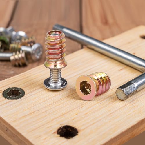 uxcell Wood Furniture M10x30mm Threaded Insert Nuts Interface Hex Socket Drive 25pcs 25
