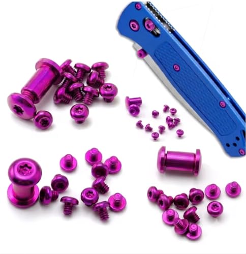 Titanium Purple Screws Set Compatible with Benchmade 535 Bugout Complete Replacement Screw & Pivot Set Hardware Modification Kit