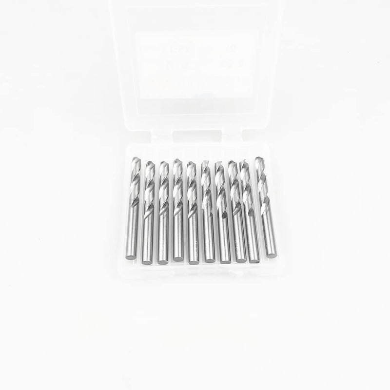 KLOT Industrial Grade 10pcs Solid Carbide Drill Bit 3.175mm 1/8" 2-Flute Straight Shank YG6X Tungsten