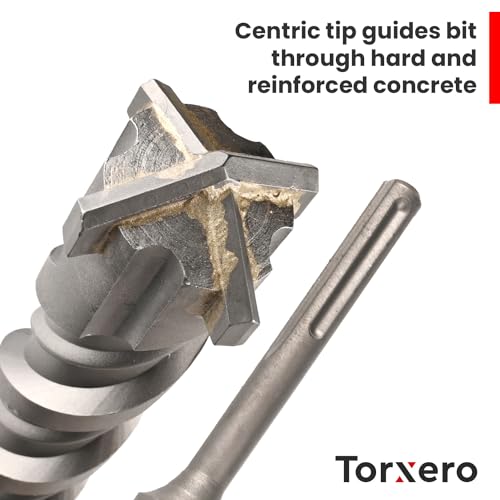 5/8 in X 24 in SDS MAX Bits, Rotary Hammer, Carbide, Masonry Drill Bits for Concrete, Stone and Brick, SDS MAX Hammer Double Flute, Concrete Drill Bit 5/8 in 24 inch long