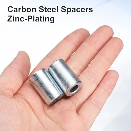 uxcell 10 Pcs Galvanized Steel Spacer 5/16" Bore x 5/8" OD x 1" Length, Unthreaded Standoff Bushing Plain Finish, Round Metal Spacer Fits M12 Screws Bolts 5/16"ID x 5/8"OD x 1"Length