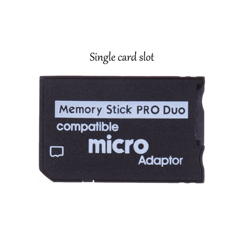 Single Dual Memory Card Adapter Micro SD Card to Memory Stick MS Pro Duo for PSP 1000 2000 3000 Card Slot Adapter (Black Single Slot) Black Single slot