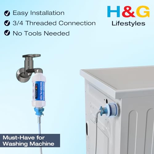 H&G Lifestyles Washing Machine Water Filter for Garden Hose 3/4" GHT 2Packs 2 Pack