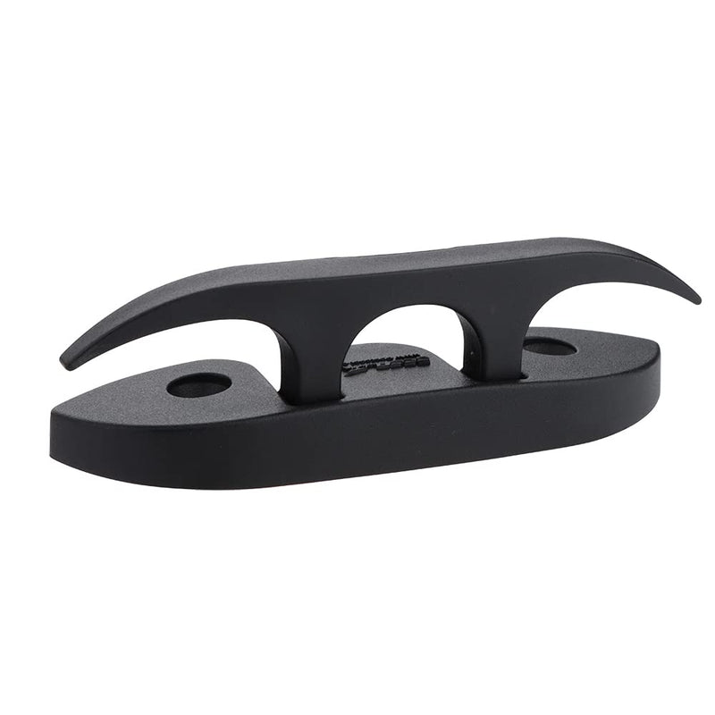 4 Pcs 5" Folding Cleat, Flip-up Dock Cleat with Long Screws and Short Screws(M6). Marine Grade Nylon, Black, 2 Holes