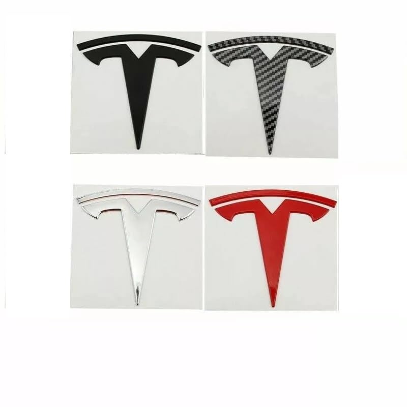 Model 3 / Y Badge Emblem - Front Hood Frunk Replacement Logo for Tesla Model 3 and Y -3D, ABS Emblem Chrome Silver Model 3 / Y