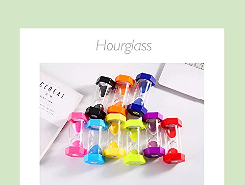 Large Sand Timer, Hourglass Timer Colorful Sandglass Timer 1 min/2 min/3 min/5 min/10 min/15 min Kids Timer Visual Sand Clock Timer for Games Classroom Home Office Kitchen Teeth Brushing (Pack of 6) 1+2+3+5+10+15min