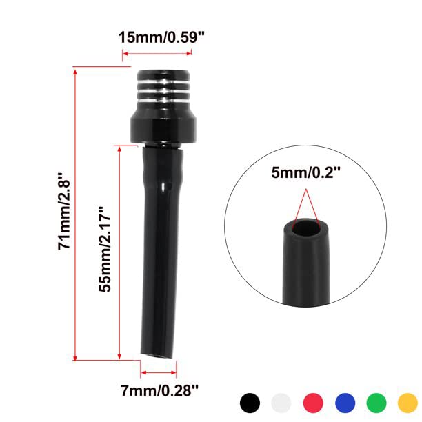 2PCS Gas Fuel Cap Air Vent Hose Universal CNC Tank Valve Vent Tube with Chekc Ball Aluminum Breather for 50cc 110cc 70cc 125cc ATV Motorcycle Dirt Pit Quad Bike Motocross Black
