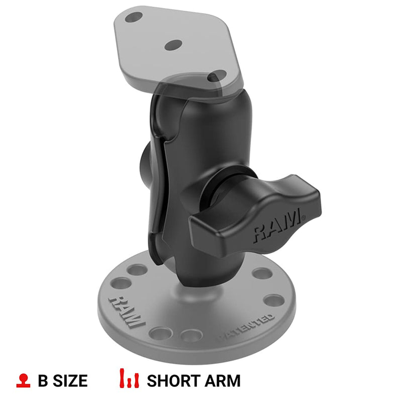 RAM Mounts Double Socket Arm RAM-B-201U-A Short Arm Compatible with RAM B Size 1" Ball Components