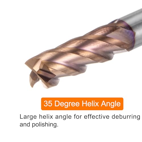 HARFINGTON 5pcs Carbide Square End Mill 6mm (15/64") Dia 6mm (15/64") Shank