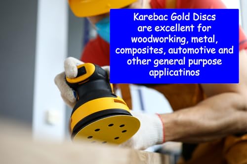 Karebac LR6C220 Premium Gold 6" PSA 220 C-Weight Aluminium Oxide Stearated 100 Sanding Discs/Linkroll Grit Sanding Discs, 220 Grit