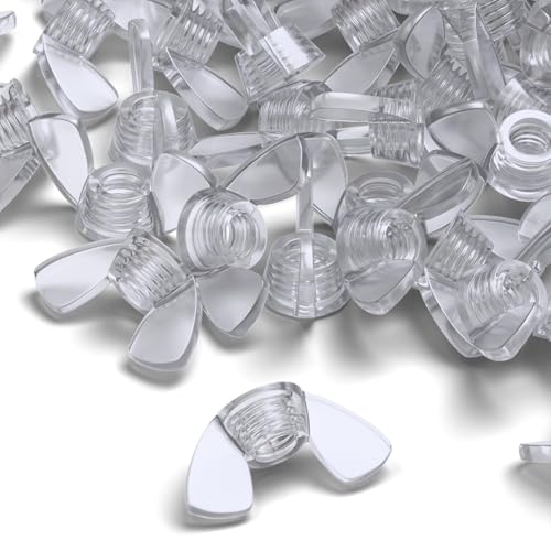20x Clear Acrylic Plastic Butterfly Wing Nuts M4, Thumb Nuts