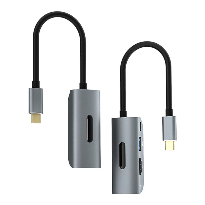 Replacement 4 in 1 USBC to HDMI VGA USB3.0 PD Docking Station 1 in 4 Out Compatible Computer Host Phone Laptop Mac TYPEC External HDMI Monitor TV Projector Cable Splitter Hub 4K30HZ