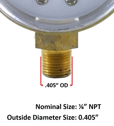 SÜA - Low and High Pressure Gauges for Oxygen Regulator 0-100 psi & 0-4000 psi - 2 inches - 1/8'' Thread - LDB LDB - Low and High