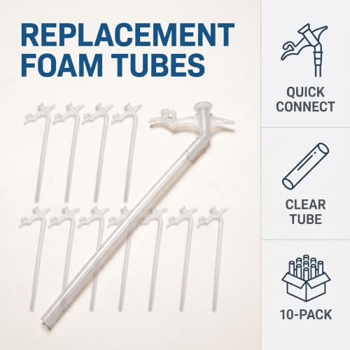10-Pcs Clear Spray Foam Replacement Tubes -with Quick-Connect Nozzles for Insulating Foam and Urethane Adhesives, Universal Fit DIY and Industrial Applications