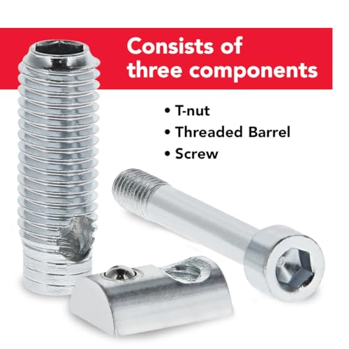 8020, 14200, 10 25 Series T-Matic Connector Internal Screw, Threaded Barrel, and T-Nut 80/20 Hardware HW (5) 5