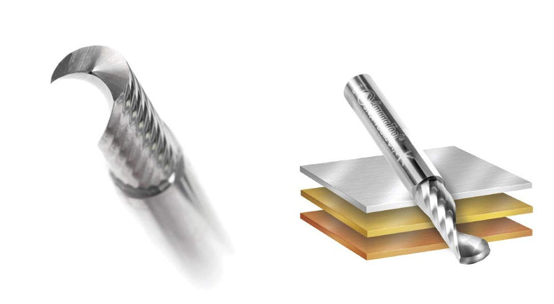 Amana Tool - 51775 Solid Carbide CNC Spiral 'O' Flute, Aluminum Cutting 1/4 Dia x 3/4 x 1 1/4 D x 3/4 CH x 1/4 SHK