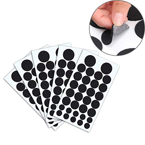 Boao 160 Pieces self Adhesive Felt Circles Dots Pads Dalmation Felt Spots Sticker for DIY Sewing Projects Costume 1.97 Inches/ 1.50 Inches/ 0.98 Inches (Black)