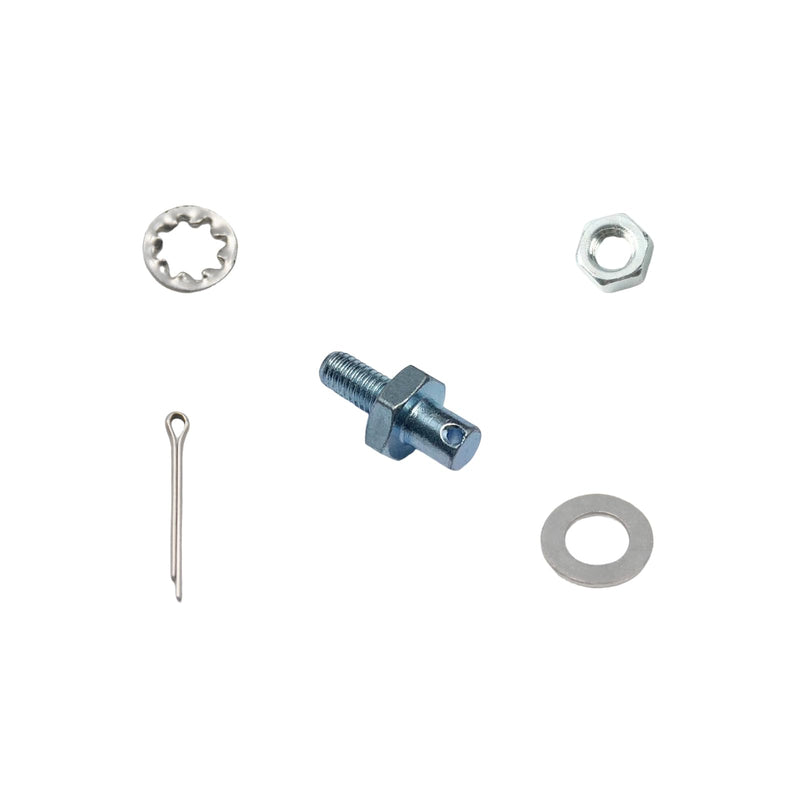 #8009 Throttle Cable Adapter Stud Kit（10-32 x 3/8 Thread） for 1977-later Chevrolet Steel with Nut, Washers, and Cotter Pin