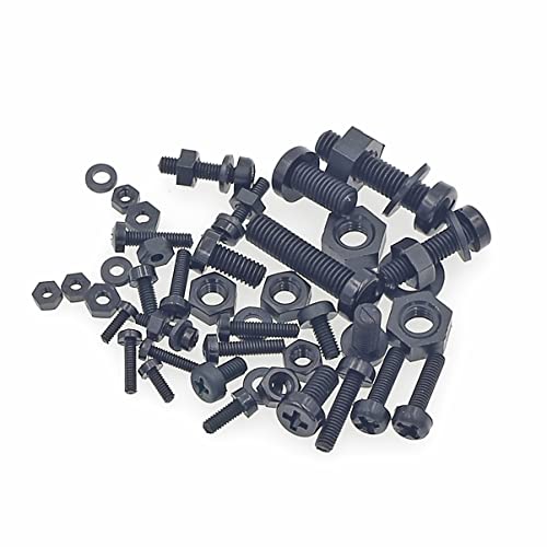 540PCS M2-M5 Black Nylon Phillips Pan Head Screws Nuts Washers Kit M2, M2.5, M3, M4, M5