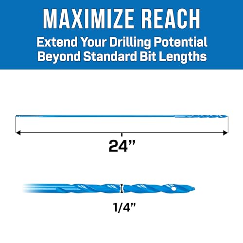 Jonard Tools DBF-1424 High Speed Steel Flex Bellhanger Drill Bit for Metal & Wood, 1/4" x 24" Flex Shaft 1/4" x 24"