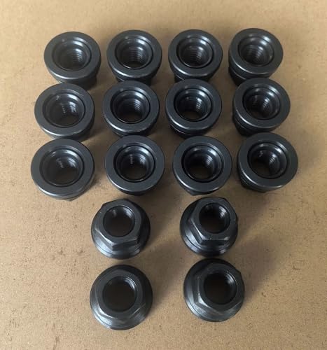 16pcs M14*2 Factory Style Open-end Flange Flat Lug Nuts 611-196 Replacement for 1999-2002 Ford F-250 F-350 F-450 F-550 F53 Super Duty (16) 16