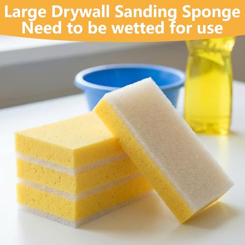 8 Pcs Drywall Sanding Sponge, 9" Washable Dual-Sided Wet Sanding Block 8 Pcs