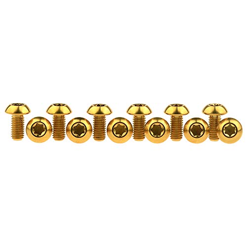12Pcs Titanium Bolts Torx M5x10 Bicycle Bike Disc Brake (Gold) Gold