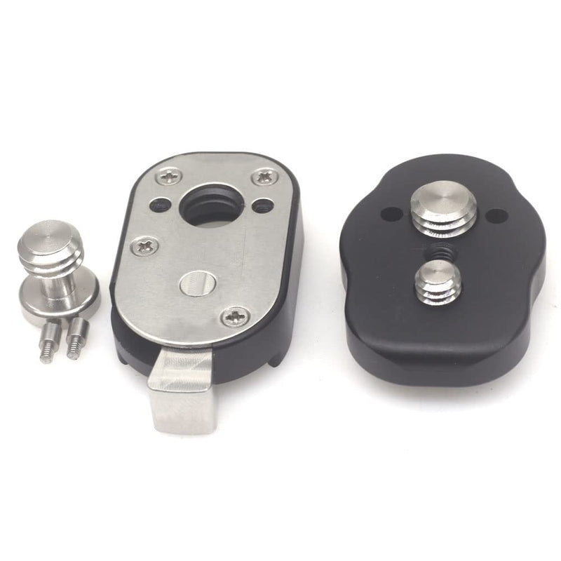 Mini Quick Release Plate System with 3/8 Screws M3 for Camera Monitors, Arms, Accessories, Microphones, Key Lights (Black) Black