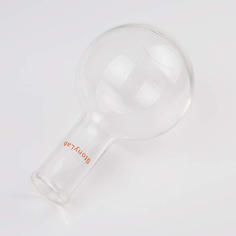 StonyLab Glass 500ml Long Neck Flat Bottom Flask, Borosilicate Glass Heavy Wall Flat Bottom Boiling Flask with Long Neck, 500ml 500 ml