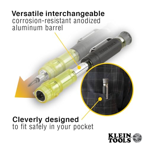 Klein Tools 80037 Screwdriver Tool Set, Multi-Bit Pocket Precision Screwdriver and Adjustable Length Stubby, 2-Piece Multibit Electronic & Multibit Stubby Set
