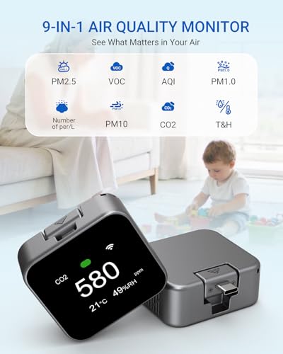 Air Quality Monitor, Air Tester & Detector with App Control