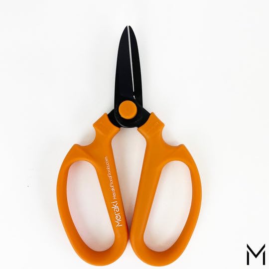 Flower Scissors With Black Carbon Steel Blades 7.0 Inch, Ornithogalum (Orange) 7.0 Inch Orange