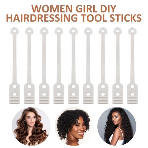 50 PCS Perm Rods, Rollers and Rubber Bands, Heatless Hair Curlers for Overnight Curls, DIY Styling and Salon Use