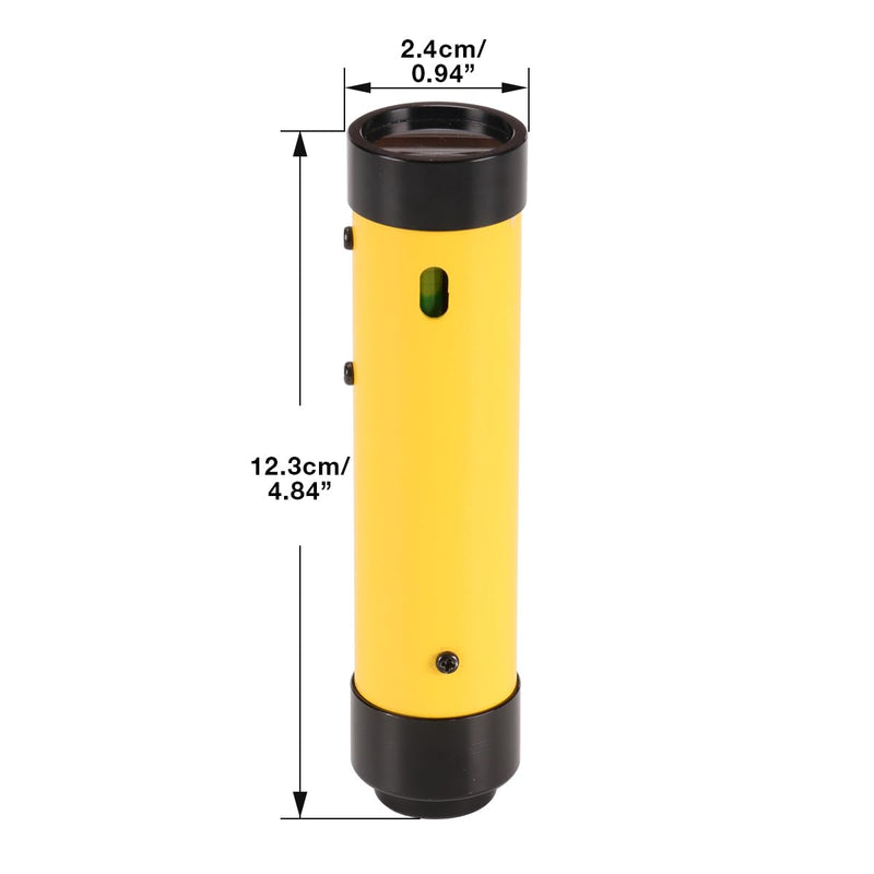 MOETER Hand Level 2.5X Pocket Sight Level for Surveying, Compact Hand Held Eye Level Sight Tool with Bubble Vial for Construction, Grading, Landscaping, and Outdoor Leveling Yellow