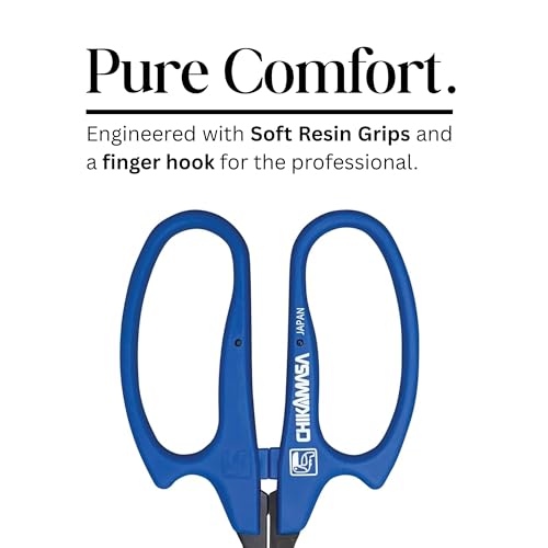 CHIKAMASA B-600SUFB, The Precise Specialty Trimming Scissors, Stainless Steel w/Fluorine Coating, for trimming plants and grapes, excellent for narrow stem-thinning inside closed and tangled spaces.