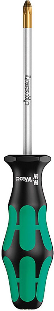 Wera 05008720001 Kraftform Plus 350 PH Phillips Screwdriver, Lasertip, PH 2 Head, 4" Blade Length Phillips, PH 2 Head, 4" Blade