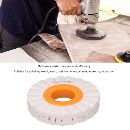 Buffing Wheel for Drill, Polishing Pad 5.91in OD 2in ID 0.79in Thick, Cotton Cloth Abrasive Wheel for Bench Grinder (150mm OD 50mm ID 20mm Thick)