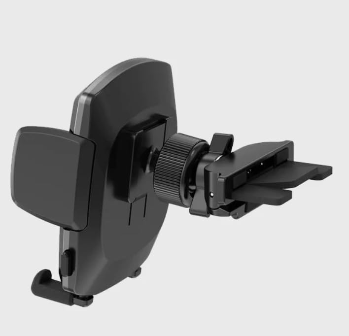 Simple CD Cradle Phone Mount - Upgraded Hands-Free Car Phone Holder - Thick Case Friendly - Mount for CD Player - Compatible with iPhone 12-17 & iPhone Air, Android - Black CD Cradle Mount